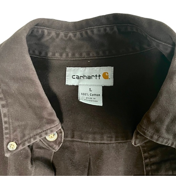 Carhartt Rustic Denim Jacket Unisex L Wood Buttons - Picture 4 of 4
